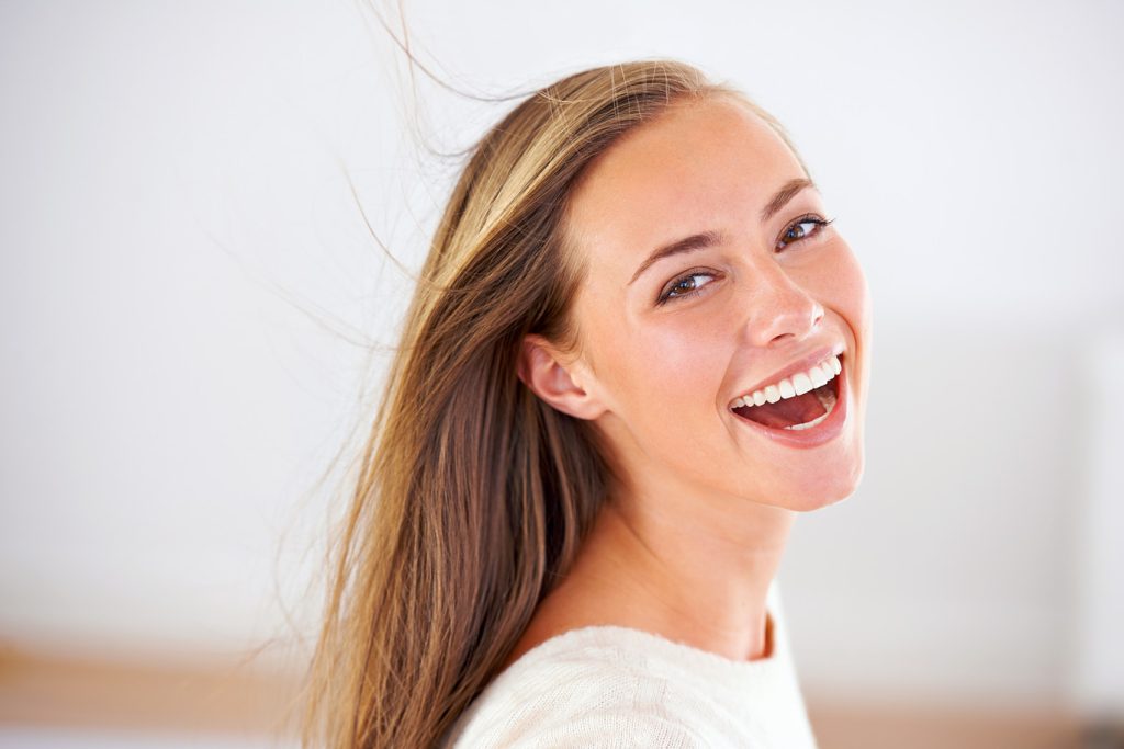 Woman,,Smile,And,Face,For,Beauty,,Skincare,And,Hair,Growth