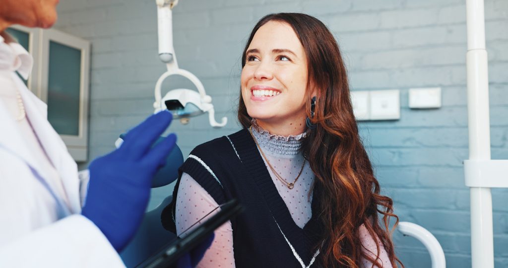 Woman,,Smile,Or,Dentist,For,Consulting,With,Dental,Care,,Teeth